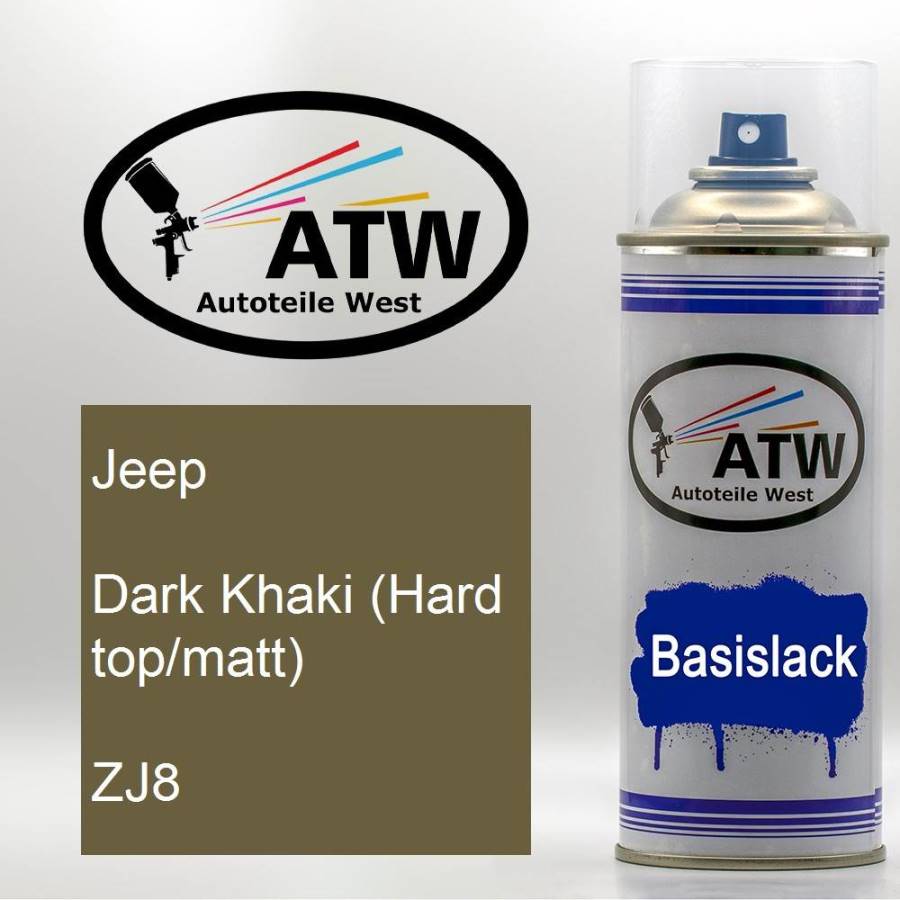 Jeep, Dark Khaki (Hard top/matt), ZJ8: 400ml Sprühdose, von ATW Autoteile West.